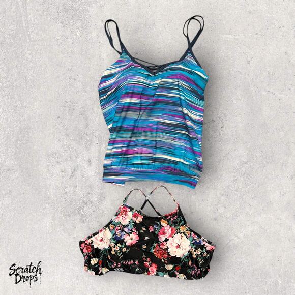 Womens Large Tank Tops Bundle 5 Pack Mixed Brands Bralettes and Sleeveless Set - Picture 2 of 6